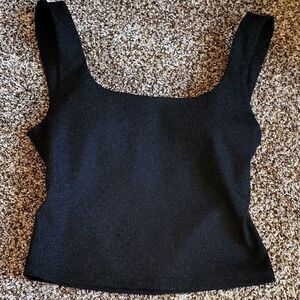 Fabletics Black Fitted Sleeveless Tank Top